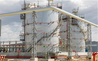 Oil and gas processing facility under construction